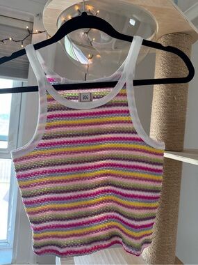 BDG Pastel Colorful Striped Tank Top in Pink, Yellow & Green